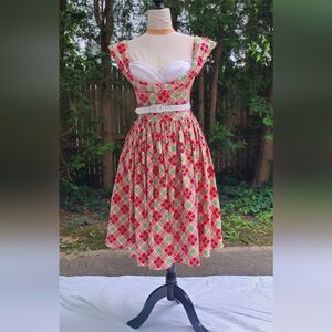 Pink & Green Plaid Womens Dress